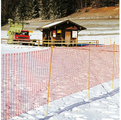 Skipisten-Begrenzungszaun mit Polyesterstäben, Größe: 50 x 1,10 m