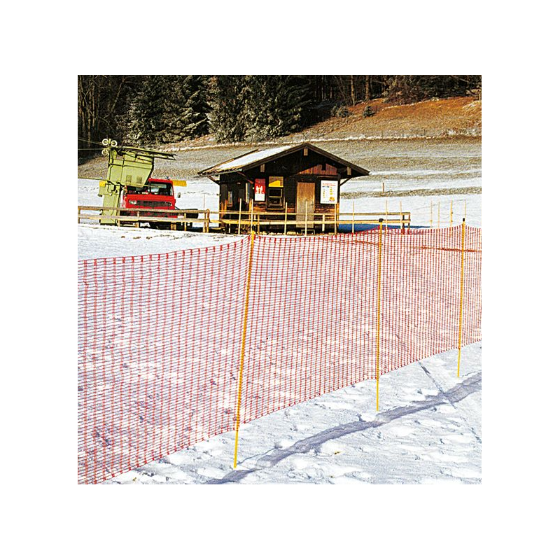 Skipisten-Begrenzungszaun mit Polyesterstäben, Größe: 50 x 1,10 m Skipisten-Begrenzungszaun mit Polyesterstäben, Größe: 50 x 1,10 m