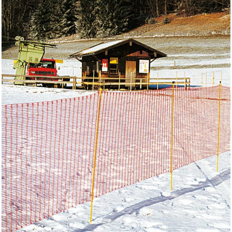 Skipisten-Begrenzungszaun mit Polyesterstäben, Größe: 50 x 1,10 m