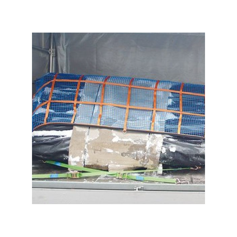 Gurtbandschutznetz DIN EN 12195-2 Komplettset 1,525 x 4,825 m, mit Spanngurten Gurtbandschutznetz DIN EN 12195-2 Komplettset 1,525 x 4,825 m, mit Spanngurten