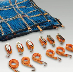 Gurtbandschutznetz (Polyester) Komplettset, 1,525 x 4,825 m mit Spanngurten