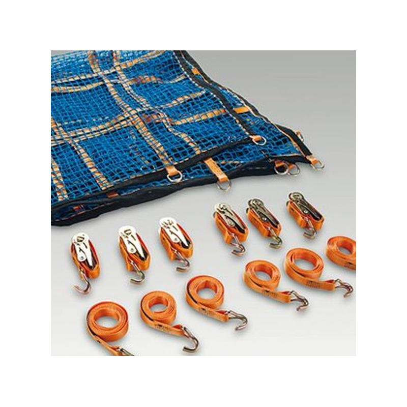 Gurtbandschutznetz (Polyester) Komplettset, 1,525 x 4,825 m mit Spanngurten Gurtbandschutznetz (Polyester) Komplettset, 1,525 x 4,825 m mit Spanngurten