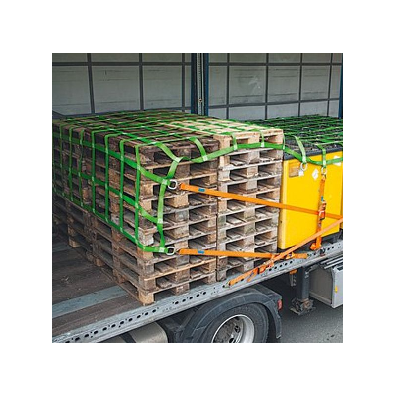 Gurtbandnetz Komplettset, Größe: 3,05 x 4,25 m mit 8 Spanngurten Gurtbandnetz Komplettset, Größe: 3,05 x 4,25 m mit 8 Spanngurten