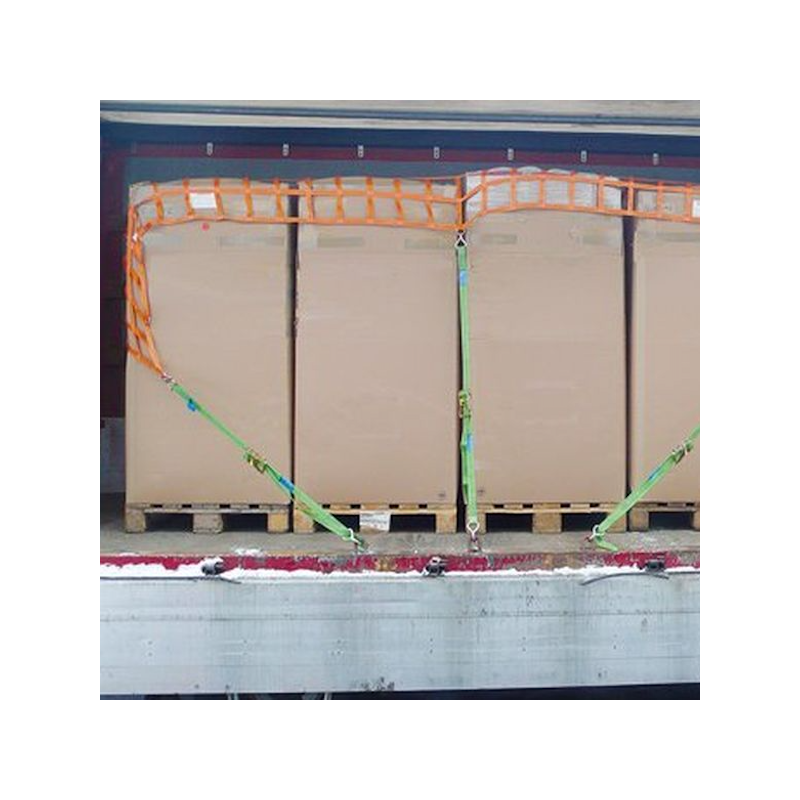 Gurtbandnetz DIN EN 12195-2 (Polyester) Komplettset 1,525 x 4,825 m, mit 8 Spanngurten Gurtbandnetz DIN EN 12195-2 (Polyester) Komplettset 1,525 x 4,825 m, mit 8 Spanngurten
