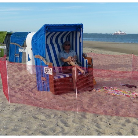 Begrenzungszaun - Social Distancing Zaun in rot, Größe: 9 x 0,80 m