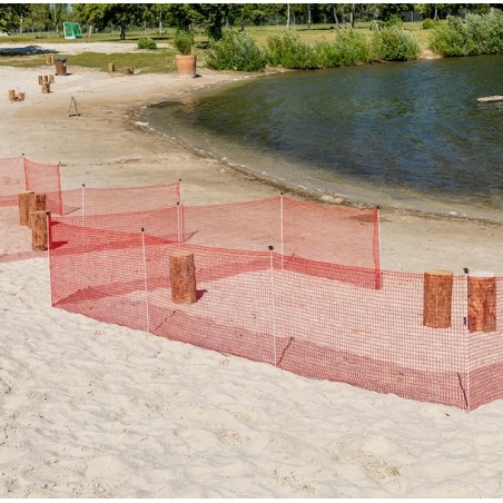 Begrenzungszaun - Social Distancing Zaun in rot, Größe: 12 x 0,80 m