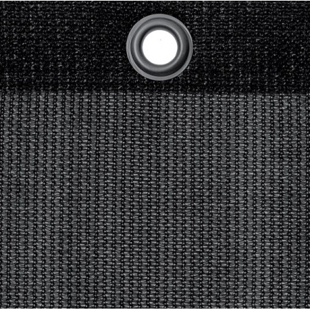 Industieplane schwarz mit Ösen (alle 50 cm) - luftdurchlässig - ca. 240 g/m²